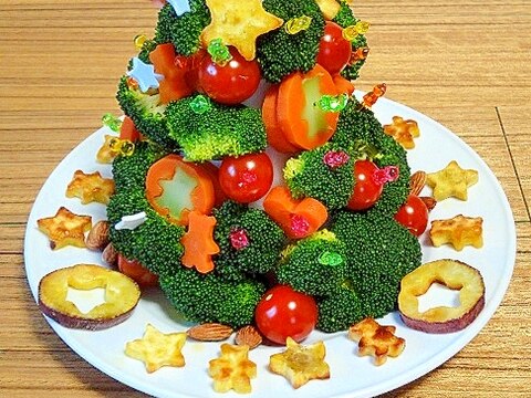 うちのサラダ「クリスマスツリーのサラダ★1日目」